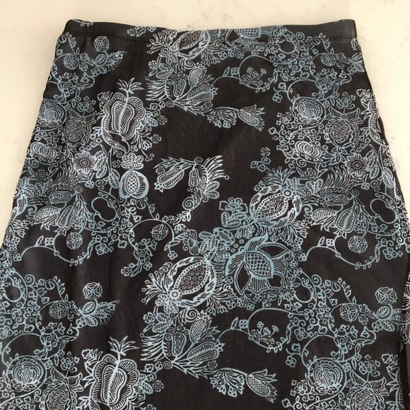 Mexx Sweet Pull On Lined Faux Wrap Floral Skirt Chocolate Brown + Blue Sz S NWT - Picture 9 of 15